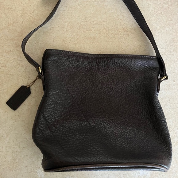 Genuine vintage COACH 4907 brown pebble bucket leather shoulder bag purse - Picture 4 of 7